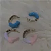 Boucles d'oreilles Sunnei couleur caoutchouc bicolore Ins Niche oreille manchette bonbons romantique Couple rue sauvage bijoux accessoires