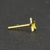 Stud Earrings Solid Pure 24Kt Yellow Gold Women Mini Star 0.5-0.7g 5.5mmW