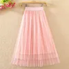 Skirts In The Spring Of 2024 Long Dress Black Pleated Skirt Large Yards Wave Light Net Veil