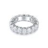 Anster Moissanite Sterling 9K Sterling Sier Plated Full And Half Inlaid Moissanite Diamond Ring