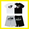 T-shirt à manches courtes imprimé tête de tigre Trapstar, Short brodé, ensemble de sport décontracté, Capris, tendance, été