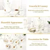 22 Pieces 6 Piece White Porcelain Tea Set With Gold Trim Luxury English Party with Stand Coffeeware Teaware Tools Bar 240328