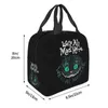 we're All Mad Here Insulated Lunch Bag Cheshire Cat Reusable Thermal Cooler Bento Box Food Ctainer Tote Bags r906#