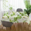 Tovaglia Romantica Tulipano bianco Fiore Rettangolo Tovaglia Cucina Tavolo da pranzo Decor Riutilizzabile Tovaglie impermeabili Decorazioni di nozze Y240401