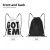 Custom Got 'Em DrawString -väskor för träning Yoga ryggsäckar Kvinnor Män sport Gym Sackpack H9WG#