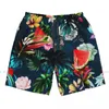 Mäns shorts herrar simning badkläder tropiska vattenmelon pionblommor bladstammar baddräkt strand slitage boardshorts