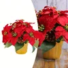 Fleurs décoratives Flanelle Grandes têtes de fleurs de roses artificielles pour la décoration de mariage à la maison Scrapbooking DIY Décorations en soie d'arbre de Noël