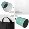 Laundry Bags Folding Basket White Anchor Mint Green Pattern Dirty Clothes Toys Storage Bucket Wardrobe Clothing Organizer Hamper