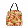 Tortilla Pizza Sac à lunch isolé Sac isotherme Repas Ctainer Funny Food Boîte à lunch portable Fourre-tout Sacs à main alimentaires Bureau extérieur J4uY #