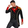 Mens Halloween Circus Ringmaster Cosplay Costume Fringe Velvet Jacket Theme Party Showman Swallow-Tailed Casat Tuxedo Tailcoat
