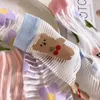 Chaussettes mignonnes et créatives pour femmes, dessin animé doux pour maille, fleur d'été, bonneterie en verre et soie, Tube central