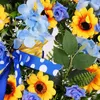 Kwiaty dekoracyjne 17,7 cala Ukraina Flaga słonecznika wieńca domowe dekoracja wiejska domek ręcznie robiony na wiosnę na ganku
