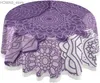 Tableau de table 60 pouces Round Couche à manger décoratif Purple Mandala Boho Table Couvertures pour le banquet de fête de mariage Y240401