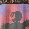 Vintage Sonic Band American Vtg Scarecrow Print Loose Casual Worn Short Sleeve T-shirt