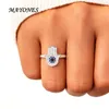 Cluster-Ringe Mayones Sterling Silber S925 Teufelsauge Damenring Mode Einfacher blauer Zirkon Schmuck Zubehör mit Zertifikat