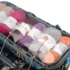 収納バッグ防水軽量のかぎ針編みの供給バッグスプリーヤーン600dオックスフォードクロスプリントウールキャリングケースショッピング