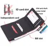 CIZI RFID MEN MEN Wallets Klassische Kartenhalter Walet Männliche Geldbörse Mey Wallet Reißverschluss große Marke Luxus schwarzer Leder Männer Brieftasche M12A#