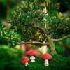 Decoratieve beeldjes KX4B Mini Paddestoel Beeldje 3 stks/set Miniatuur Hars Outdoor Tuin Gazon Decor