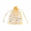 100pcs / lot 9x12cm Fi Organza Cordon Cadeau Sac Cadeau Pochettes Sac Jolis Sacs D'emballage De Bijoux En Gros S2ye #