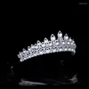 Hårklipp Himstory Luxury European Pearls Brides Tiara Headpieces Zircon Crystal Wedding Crowns Evening Accessories High Quality