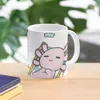 Canecas Relaxolotl Axolotl Relaxando na praia Caneca de café Copos engraçados