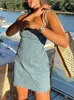 Casual Jurken Zonnig 2024 Denim Mini-jurk Dames Mode Slanke Ruglooze Strapless Mouwloos Sexy Bodycon Zomer Voor Causale Feest