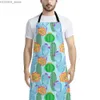 Фартуки мультфильм кулинарная кухня для женщины мужски винтажные сахарные аксессуары для выпечки Shul