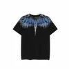 Marca de moda de verão mb marcelo manga curta marcelo clássico phantom wing camiseta cor penas de penas lâmina casal meio t-shirtfrt6