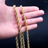 Ketten 5 teile / los Gold 4mm Twisted Rope Kette Halskette Edelstahl Herrenschmuck 18''-28''