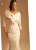 Asoebi Styles Mermaid Prom Formal Dresses Plus Size African Nigerial Long Sleeve 3D Floral Lace Occasion Evening Gown3160496