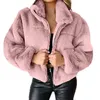 Женские куртки, утепленная меховая куртка, плюшевый кардиган на молнии, стильное, уютное, модное, элегантное, однотонное, осенне-зимнее пальто