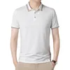 Polos pour hommes T-shirt à manches courtes d'été Business Casual Couleur unie Col Polo Mode Chemise simple