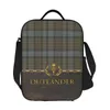 läder och tartan outlander mönster termisk isolerad lunchpåse modern rutig kontroll textur bärbar lunch tote för bento box k5yb#