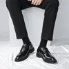 Casual Shoes Comfort Mans Office Business Dress Leather Flats Man Wedding 2024 Outdoor Round Toe Rubber Sole