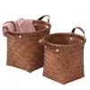 Laundry Bags Storage Basket With Handle Damage-resistant Capacity Imitation Rattan Load For Outdoor