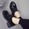 Casual Shoes 2024 Women Low Heels Autumn Woman 'Shoe Fashion Tassels Patent Leather Platform för Woman Sy Slip On Female Footwear