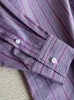 Sukienki swobodne Purple Stripes Sylwetka Sylwetka Sylwetka pojedyncza bawełniana bawełniana bawełniana szata koszulowa jesień 2024