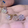 Toptan VVS Elmas Küpe 0K Altın Yuvarlak Kesilmiş Moissanite Kulak Çıtçıtları Erkekler İçin Küpe Kadın Güzel Takı