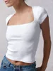 القمصان النسائية T Women Y2K Lace Trim Top Top Short Low Cut Slim Fit Lit Lit Solid Color Bluse Streetwear Out Out