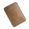 Portafoglio sottile per uomini e donne Minimalista Frt Pocket Portafoglio sottile Frt Pocket Goline Leather Credit Card Porta C3HD#