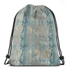 Backpack Graphic Print Blue And Gold Stained Wood Panel Back Ground USB Charge Men School Bags Women Bag Travel Laptop