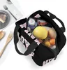 Amor rosa preto portátil isolado almoço saco impermeável tote bento sacos almoço tote para mulheres lancheira para trabalho escola piquenique r5y4 #