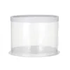 Conteneurs à emporter Transparent Boîte à Gâteau Couvercle Clair Faveur Ronde Boulangerie Emballage Conteneur Support De Transport Maison Dessert Boutique Blanc 10