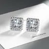 Boucles d'oreilles en argent Sterling S925, haut de gamme, lumière exquise, luxe, Cube de sucre sculpté creux