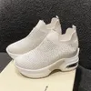 Scarpe Casual di Cristallo di Lusso Delle Donne di Lavoro a Maglia Scarpe da Ginnastica di Sport Della Piattaforma di Estate Appartamenti di Corsa Mocassini 2024 Retro Walking Zapatos Femme