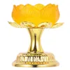 Candle Holders Lotus Ghee Lamp Holder Base Butter Decor Alloy Tea Light Decorative