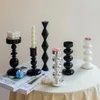 Candle Holders Glass Holder Decor For Home Decoration Pillar Tealight Modern Stick Black White