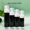 زجاجات التخزين 30pcs 100/120/150/200ml Pet Black Foam Pump Bottle Soap Mousse Siquid Dispenser Cleanser Cleanser Downser Gel