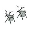 Candle Holders 2 Reindeer Tea Light Holder Elk Candlestick And Transparent Cup Christmas Table Rack Stand ( Golden )