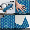 Bath Mats Blue Peacock Feathers Mat Non Slip Animal Toilet Pad Fast Dry For Shower Home Entrance Foot Absorbent Bathroom Rug